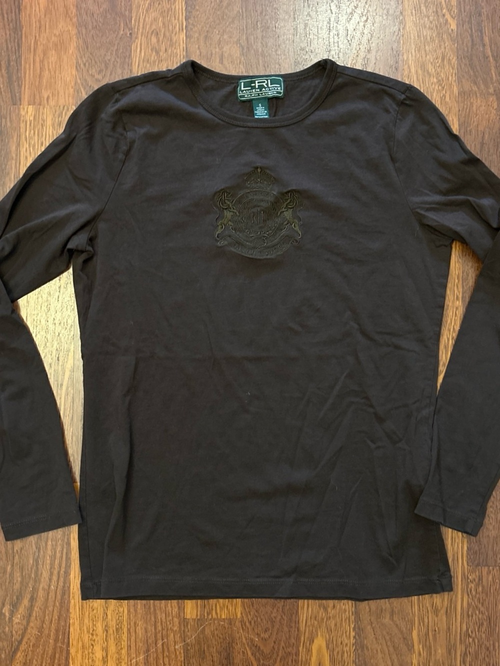 Ralph Lauren Active Brown Long Sleeve Retro Women’s Shirt Size Small